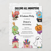 Invitation Halloween Monster Anniversaire Costume fête (Devant / Derrière)