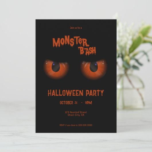 Invitation Halloween Monster Bash (Debout devant)