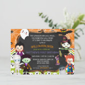 Invitation Halloween monstres 1er anniversaire invitation, in (Debout devant)