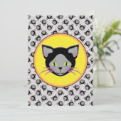 Invitation Halloween Motif de chat noir (Debout devant)
