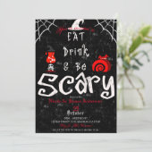 Invitation Halloween Mystery Diner Manger Boire Soit Fête d'h (Debout devant)