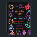Invitation Halloween Neon Kids Birthday Party Glow Dark<br><div class="desc">Halloween Neon Kids Birthday Party Glow Dark Invitation
Halloween Neon Kids Party Glow Dark Party Invitation Halloween Neon Kids Party Glow Dark Party invite. Perfect for a Halloween Party,  Cocktail Party,  Spooktacular Dinner Party,  etc. CHANGE THE TEXT TO SUIT YOUR PARTY & Back print included.</div>