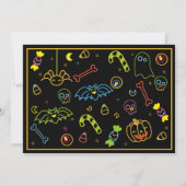 Invitation Halloween Neon Kids Party Glow Dark Party Photo (Dos)