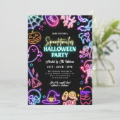 Invitation Halloween néon Spooktaculaire (Debout devant)