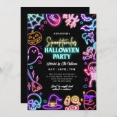Invitation Halloween néon Spooktaculaire (Devant / Derrière)