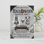 Invitation Halloween n'importe quel âge filles fête d'anniver (Debout devant)