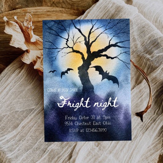 Invitation Halloween nocturne - Éffrayante et fête