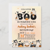 Invitation Halloween Notre Petit Boo 1ère fête d'anniversaire (Devant)