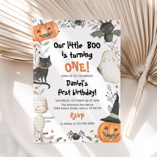 Invitation Halloween Notre Petit Boo Anniversaire Fête Invita