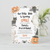 Invitation Halloween Notre Petit Boo Anniversaire Fête Invita (Debout devant)