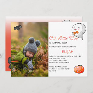 Invitation Halloween Notre Petit Boo Ghost Boy 2e anniversair