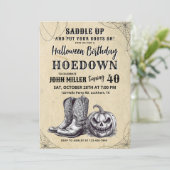 Invitation Halloween occidental Anniversaire Hodown, Cowboy (Debout devant)