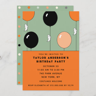 Invitation Halloween Octobre Anniversaire