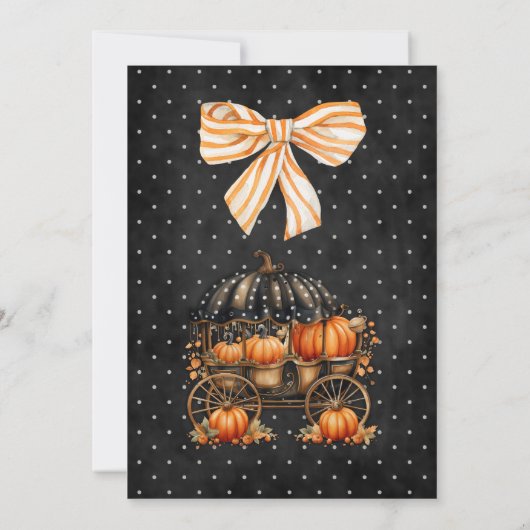 Invitation Halloween Open House Haunted Citrouille d'automne (Dos)