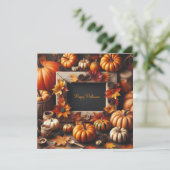 Invitation Halloween Orange Frame (Debout devant)