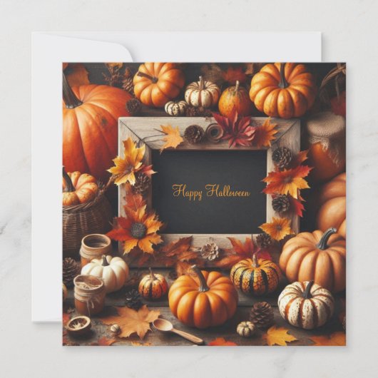 Invitation Halloween Orange Frame (Devant)