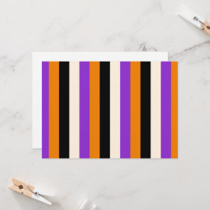 Invitation Halloween Orange Violet Noir Rayure