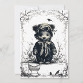 Invitation Halloween Ours Noir Thème Petit Baby shower Boo (Dos)
