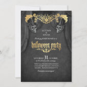 Invitation Halloween Parti Adulte Crâne Vintage (Devant)