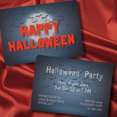 Invitation Halloween Parti gothique déplaisante typographie d