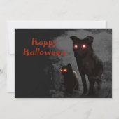Invitation Halloween Parti Malin Chat Noir Et Chien (Devant)