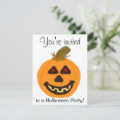 Invitation Halloween Parti Orange Citrouilles PERSONNALISER (Debout devant)