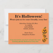 Invitation Halloween Parti Orange Citrouilles PERSONNALISER (Dos)