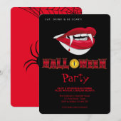 Invitation Halloween Parti Vampire Dents Gothique (Devant / Derrière)