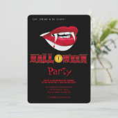 Invitation Halloween Parti Vampire Dents Gothique (Debout devant)