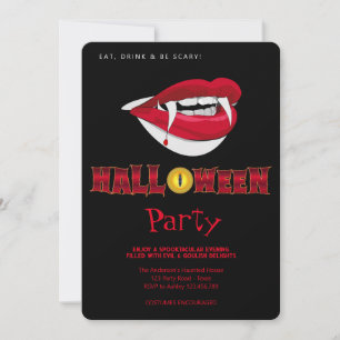 Invitation Halloween Parti Vampire Dents Gothique