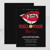 Invitation Halloween Parti Vampire Dents Gothique (Devant / Derrière)