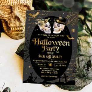 Invitation Halloween partie adulte crânes Vintages gothique o