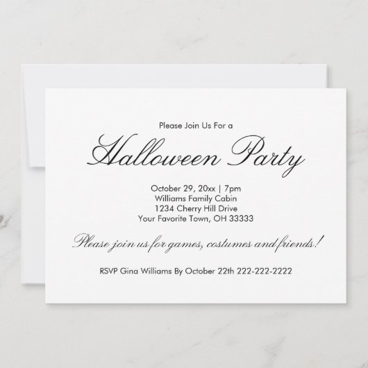Invitation Halloween Party Automne photo Nature Scène (Dos)