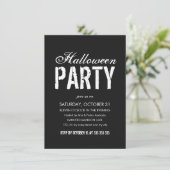 Invitation Halloween Party Black White Grunge Script adulte (Debout devant)