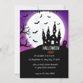 Invitation Halloween Party bright purple And Black (Devant)