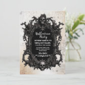 Invitation Halloween Party Crâne cadre gothique Anniversaire (Debout devant)