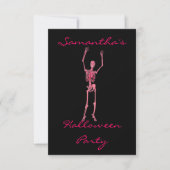 Invitation "Halloween party" - Dancing Pink Skeleton (Devant)