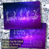 Invitation Halloween Party danse squelette neon fête de danse
