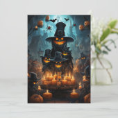 Invitation Halloween Party Dark Citrouilles Déplaisants chauv (Debout devant)