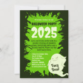 Invitation Halloween Party Dark Green Rats Crawlies Déplaisan (Devant)