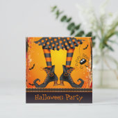 Invitation Halloween Party des Jambes de sorcières funky Whim (Debout devant)