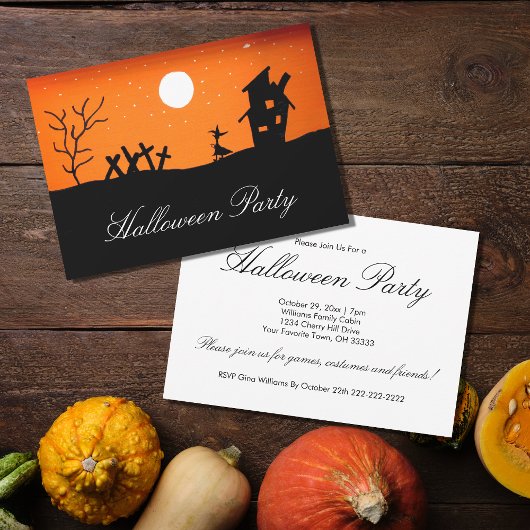 Invitation Halloween Party Fall Folk Art Éffrayant