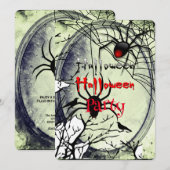 Invitation Halloween Party Gothic Spider's web (Devant / Derrière)
