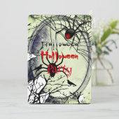 Invitation Halloween Party Gothic Spider's web (Debout devant)