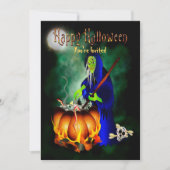 Invitation Halloween Party Haggard sorcière brasse (Devant)