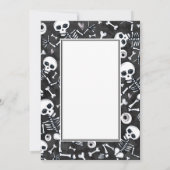 Invitation Halloween Party Haunted Skeltons noir blanc (Dos)
