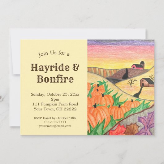Invitation Halloween Party Hayride (Devant)