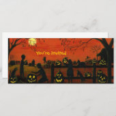 Invitation Halloween.party,invitations,citrouille,patch (Devant / Derrière)
