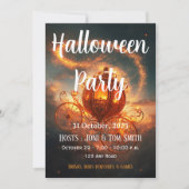 Invitation Halloween Party Invite | Elegant Pumpkin Card (Devant)