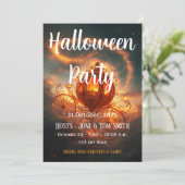 Invitation Halloween Party Invite | Elegant Pumpkin Card (Debout devant)
